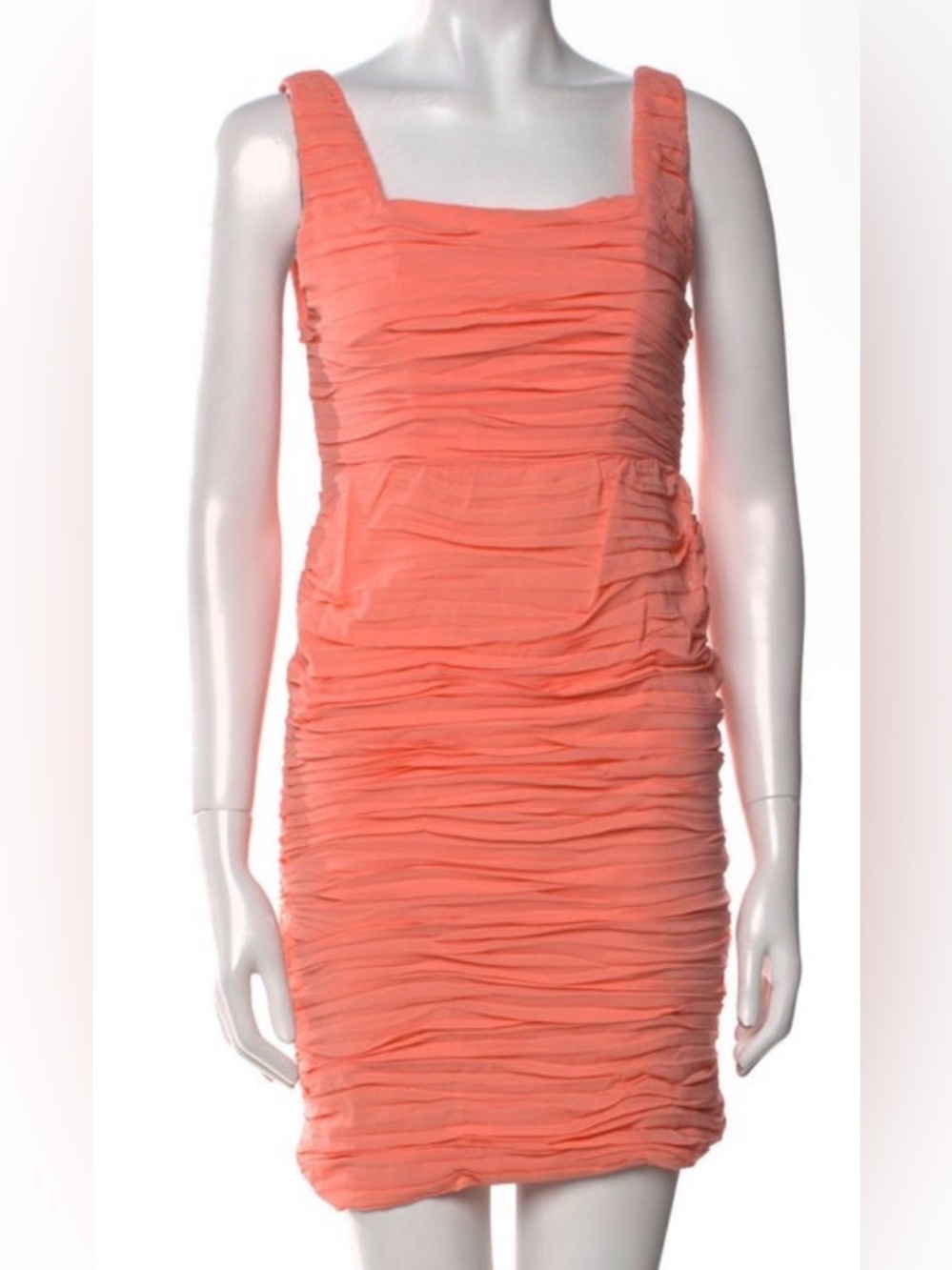 Alice + Olivia Ruched Coral Sheath Dress - Women's Dresses